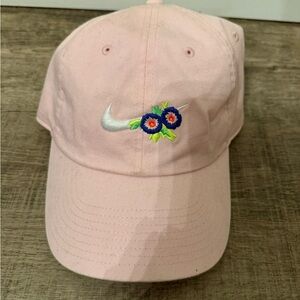 Pink Nike floral logo hat